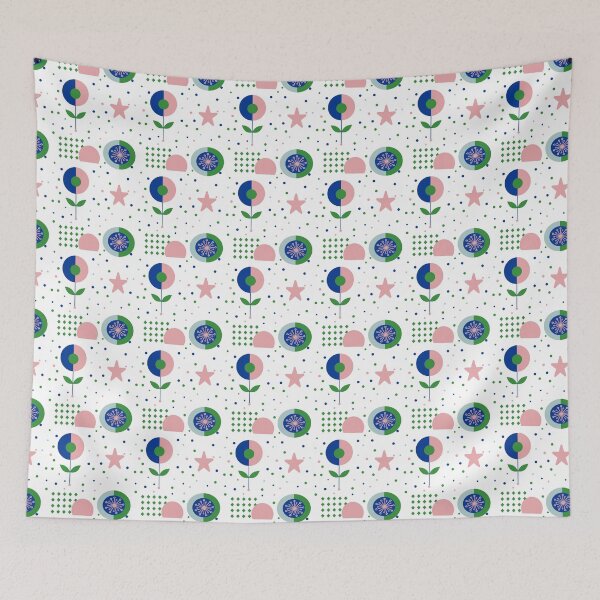 Item preview, seamless pattern of Split Circle Geometric Flower Modern Abstract Print designed and sold by CreativebyTKK.