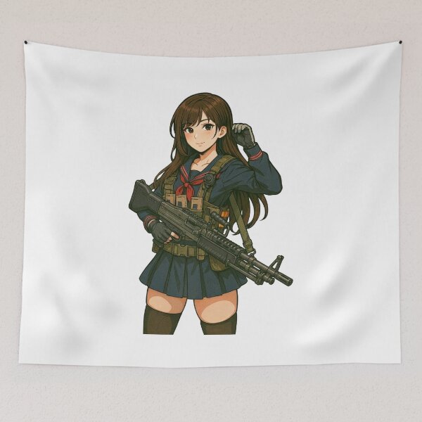 Item preview, Machine Gun Girl designed and sold by RAWLIFEGRAPHIC.