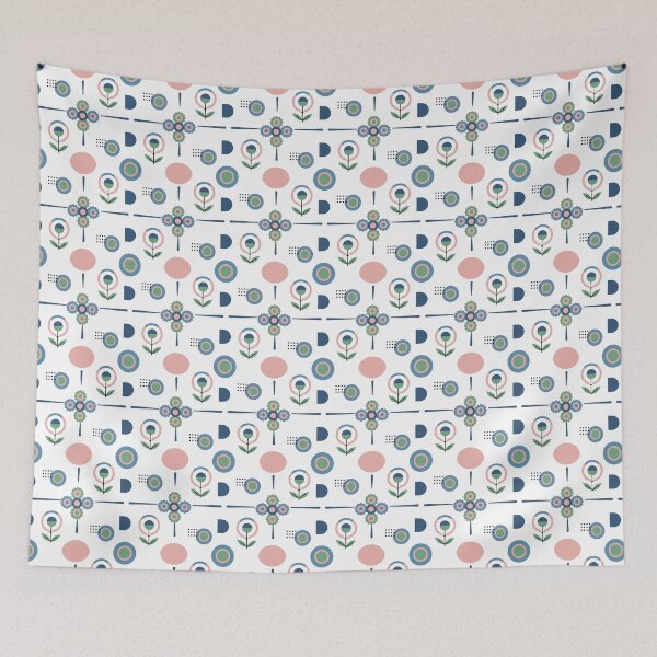 Item preview, seamless pattern of Split Circle Geometric Flower Modern Abstract Print designed and sold by CreativebyTKK.