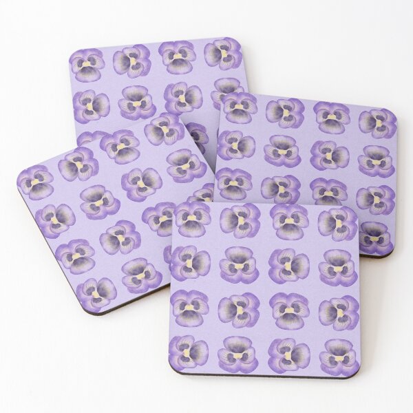 Artikelvorschau, Lila-violettes, sich wiederholendes Blumenmuster, Aquarell-Stiefmütterchen entworfen und verkauft von TipsyTauroDesigns.