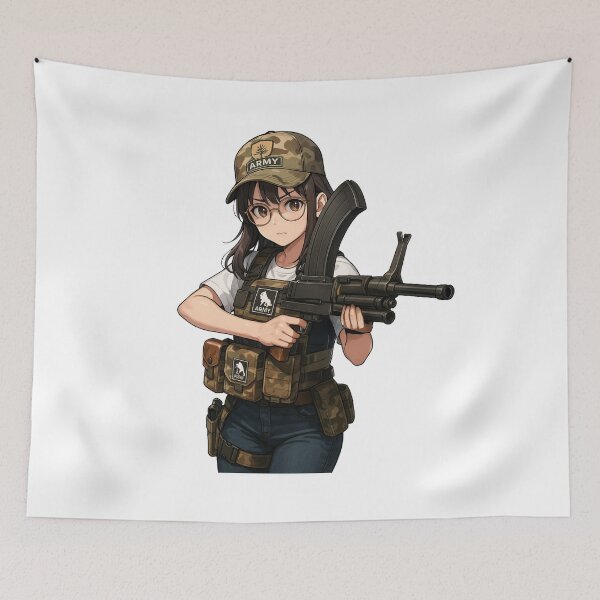 Item preview, Machine Gun Girl designed and sold by RAWLIFEGRAPHIC.