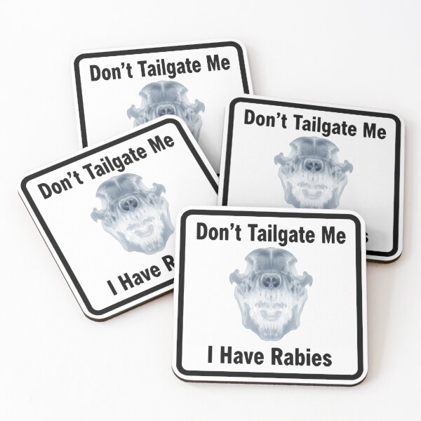 Item preview, Dont Tailgate Me I Have Rabies Fierce Wolf X Ray Face Warning designed and sold by SkeletonsDanger.