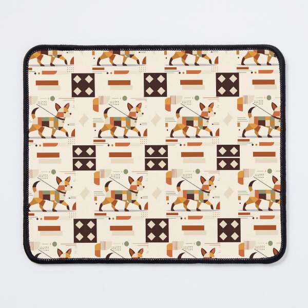 Item preview, Geometric pattern featuring stylized Chihuahua dogs in shades of beige, brown, and black. designed and sold by CreativebyTKK.