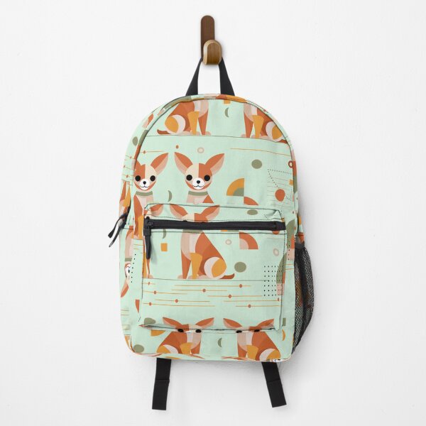 Item preview, Geometric pattern featuring stylized Chihuahua dogs against a muted turquoise background. designed and sold by CreativebyTKK.