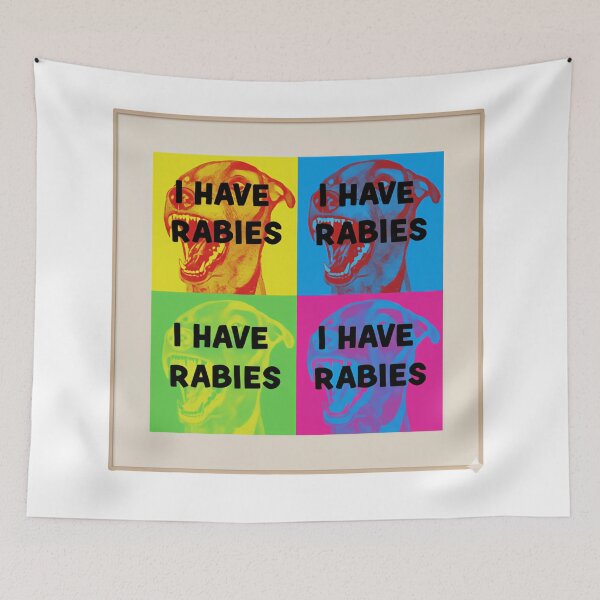 Item preview, Dont Tailgate Me I Have Rabies Pop Art Four Panel Portrait designed and sold by SkeletonsDanger.