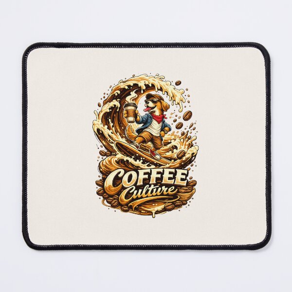 Item preview, Coffee Culture Dog Surfing designed and sold by annenambiro.