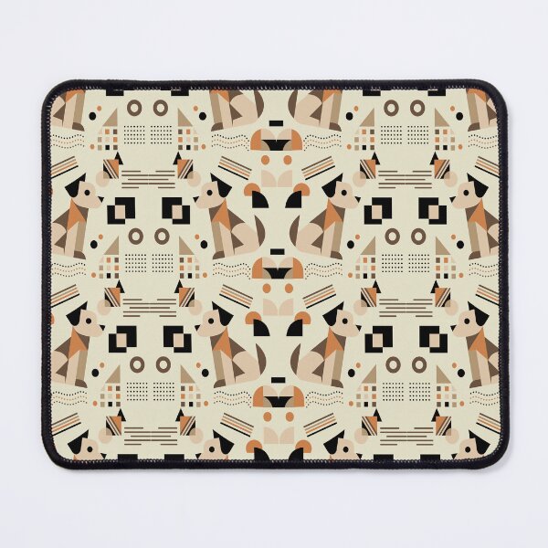 Item preview, seamless pattern of Symmetrical Bauhaus dog , Modern Geometric Feline Art designed and sold by CreativebyTKK.