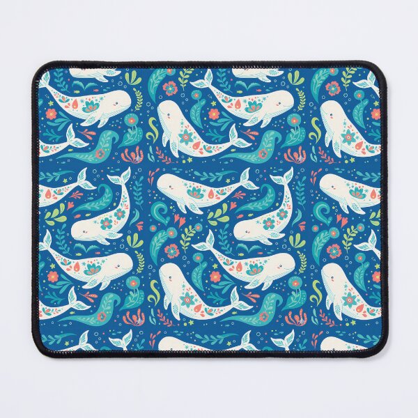 Item preview, Beluga Whale Pattern – Scandinavian Folk Art by heidiannemorris © designed and sold by FOLK ART FUSION by heidiannemorris.