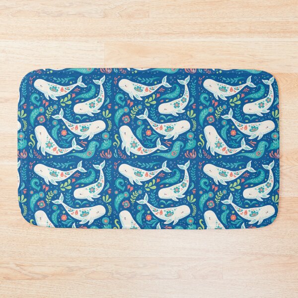 Item preview, Beluga Whale Pattern – Scandinavian Folk Art by heidiannemorris © designed and sold by FOLK ART FUSION by heidiannemorris.