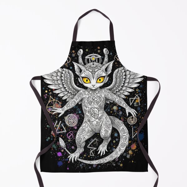 Item preview, Golden-eyed guardian of the ether in sacred patterns designed and sold by KunstGeist.