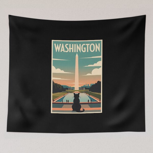 Item preview, Washington Monument Vintage Travel Poster designed and sold by dudelinart.