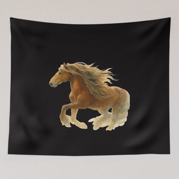 Item preview, Wild Brown Horse Galloping Artistic Painting designed and sold by Adappai.