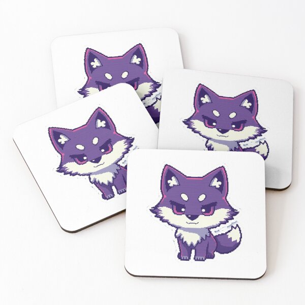 Item preview, Mystic Pixel Fox – Cute Purple Kawaii Retro Wolf Sticker designed and sold by Kavya Art.