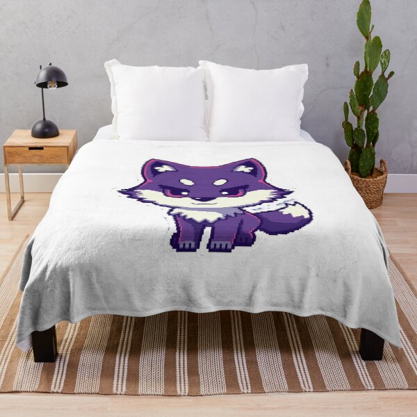Item preview, Mystic Pixel Fox – Cute Purple Kawaii Retro Wolf Sticker designed and sold by Kavya Art.