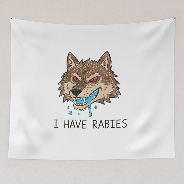 Item preview, Dont Tailgate Me I Have Rabies Drooling Angry Wolf Head designed and sold by SkeletonsDanger.