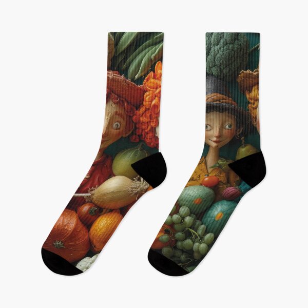 Item preview, Cheerful harvest helpers with fresh fruit and vegetables designed and sold by Mauswohn.