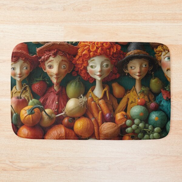 Item preview, Cheerful harvest helpers with fresh fruit and vegetables designed and sold by Mauswohn.