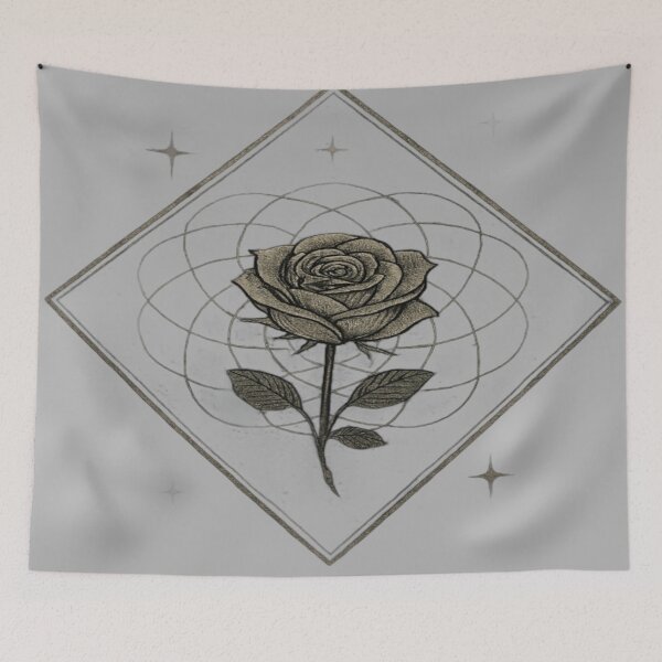 Item preview, Geometric Golden Rose in Diamond Frame designed and sold by Ecosetereos.
