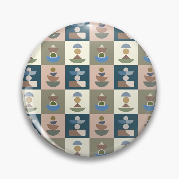 Item preview, Geometric pattern featuring an alternating arrangement of abstract shapes such as circles, semicircles, triangles, and rectangles. designed and sold by CreativebyTKK.