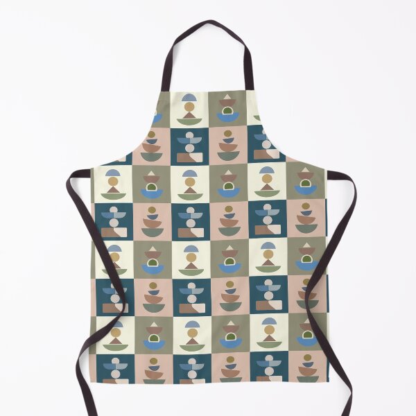 Item preview, Geometric pattern featuring an alternating arrangement of abstract shapes such as circles, semicircles, triangles, and rectangles. designed and sold by CreativebyTKK.