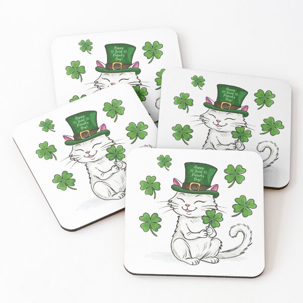 Item preview, Cute Shamrock Kitty designed and sold by SimoesArtistry.