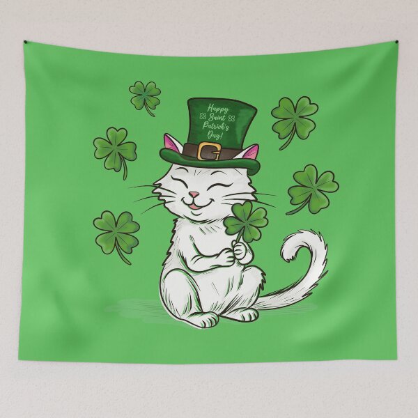Item preview, Cute Shamrock Kitty designed and sold by SimoesArtistry.