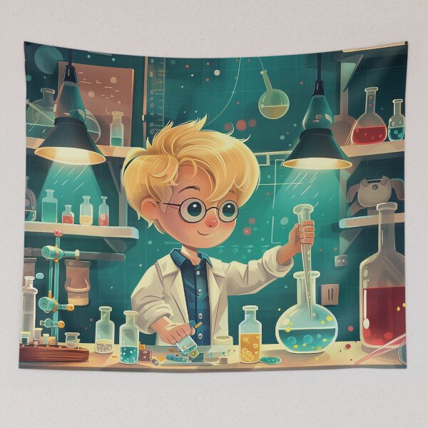Item preview, Little scientist in the lab during a chemistry experiment designed and sold by Mauswohn.