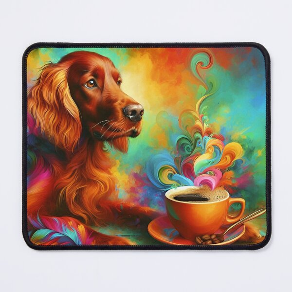Item preview, Irish Setter Drinking Coffee designed and sold by The Coffee Critters.