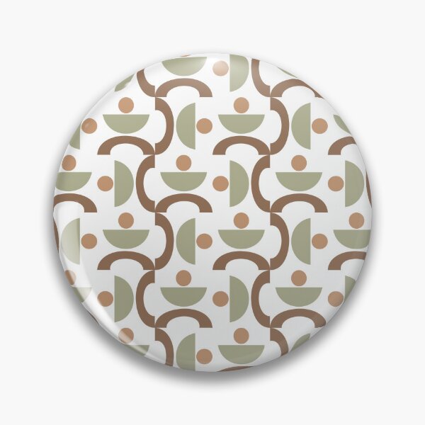 Item preview, Repeating geometric pattern featuring abstract human-like figures. The design alternates between brown and soft green shades  designed and sold by CreativebyTKK.