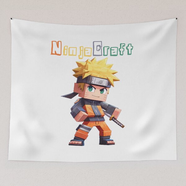 Item preview, NinjaCraft Minecraft Naruto - Cute Blocky Lego Style Art Print designed and sold by DesignArtist.ia.