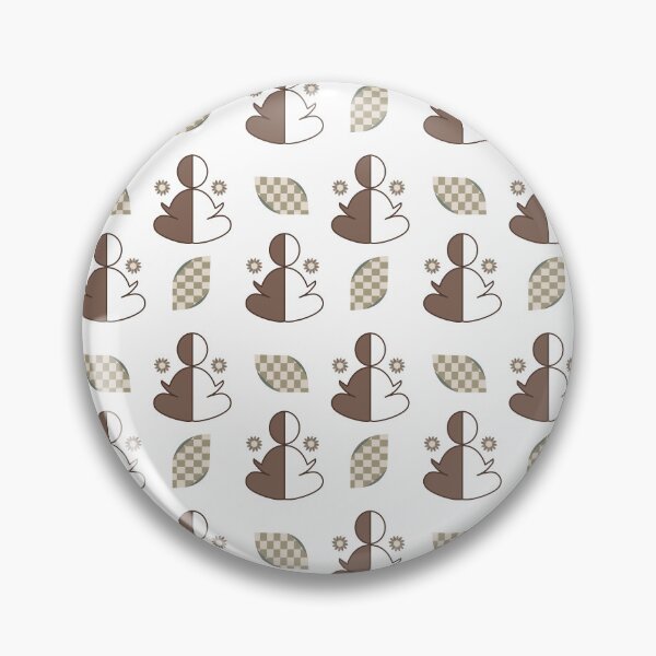 Item preview, Repeating geometric pattern of mind uncluttering  featuring abstract human-like figures seated, divided into two shades—brown and white. designed and sold by CreativebyTKK.