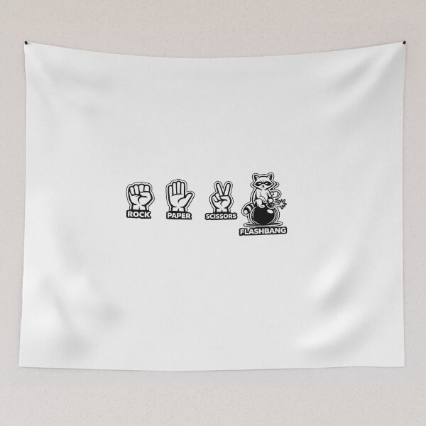 Item preview, Rock Paper Scissors Flashbang Funny Gamer Raccoon Meme designed and sold by VibeOffline Studio.