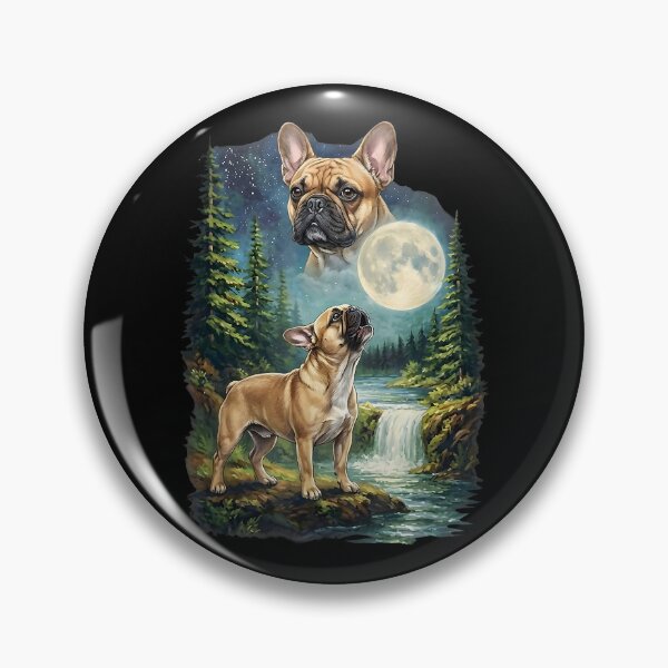 Item preview, French Bulldog Moonlit Night Art Frenchie Howling at Moon designed and sold by michealhunttt.