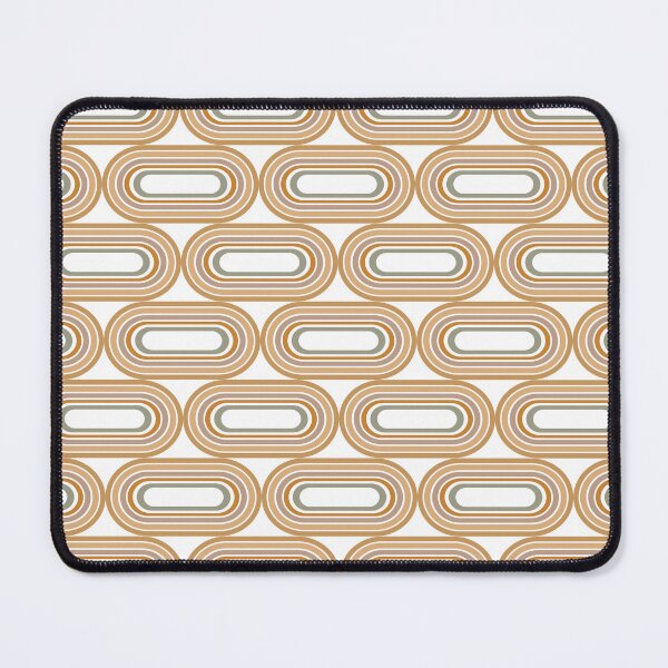 Item preview, Interlocking geometric pattern displays a series of vertically aligned, curved lines, creating an elongated oval shape. designed and sold by CreativebyTKK.