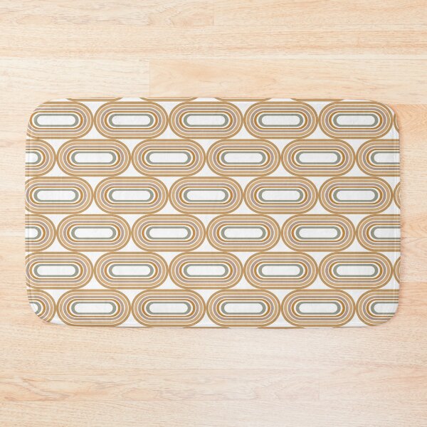 Item preview, Interlocking geometric pattern displays a series of vertically aligned, curved lines, creating an elongated oval shape. designed and sold by CreativebyTKK.