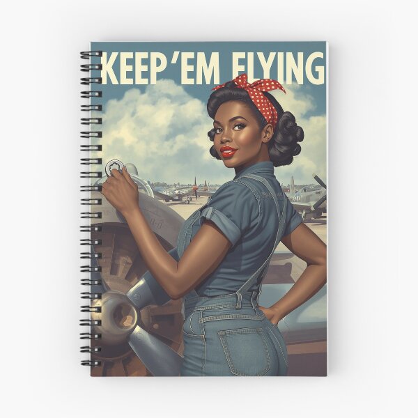 Item preview, Vintage WWII Style Pinup – Black Rosie the Riveter Inspired Nose Art designed and sold by MissSaylor.