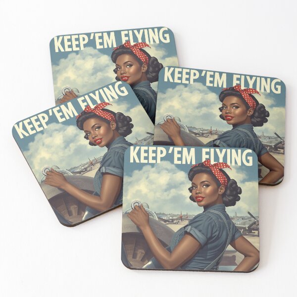 Item preview, Vintage WWII Style Pinup – Black Rosie the Riveter Inspired Nose Art designed and sold by MissSaylor.