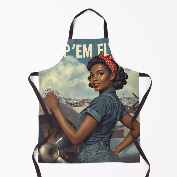 Item preview, Vintage WWII Style Pinup – Black Rosie the Riveter Inspired Nose Art designed and sold by MissSaylor.