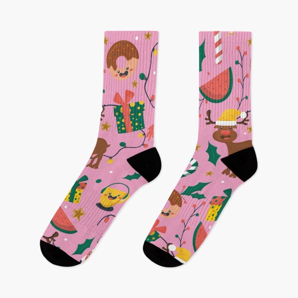 Item preview, Merry Christmas with flamingo and reindeer pattern designed and sold by Mauswohn.