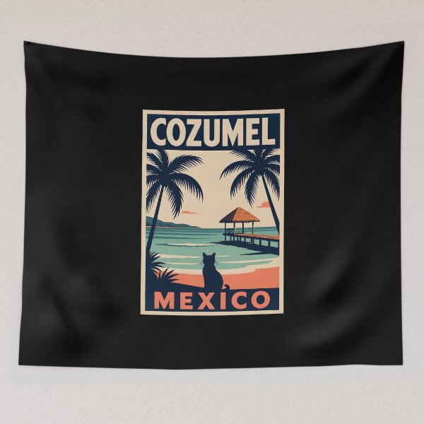 Item preview, Cozumel Mexico Vintage Travel Poster designed and sold by dudelinart.