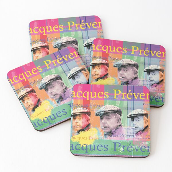 Item preview, Jacques Prévert portrait collage in retro style designed and sold by Mauswohn.