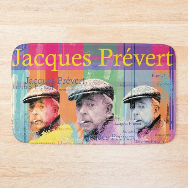 Item preview, Jacques Prévert portrait collage in retro style designed and sold by Mauswohn.
