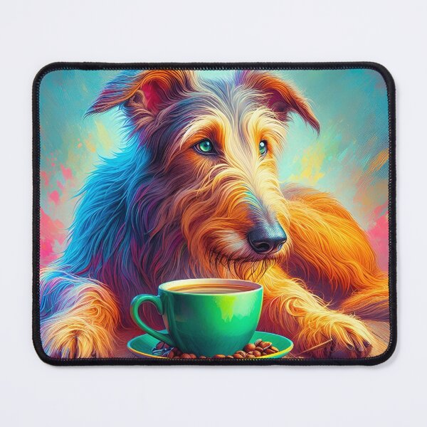 Item preview, Irish Wolfhound Drinking Coffee designed and sold by The Coffee Critters.