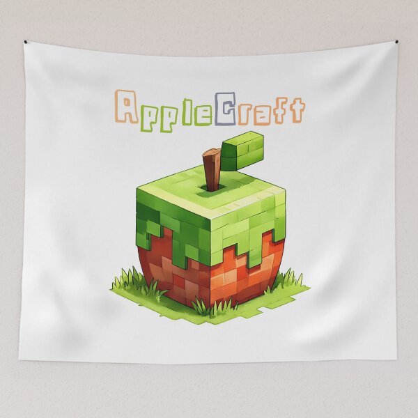 Item preview, AppleCraft Minecraft Apple - Cute Blocky Lego Style Art Print designed and sold by DesignArtist.ia.
