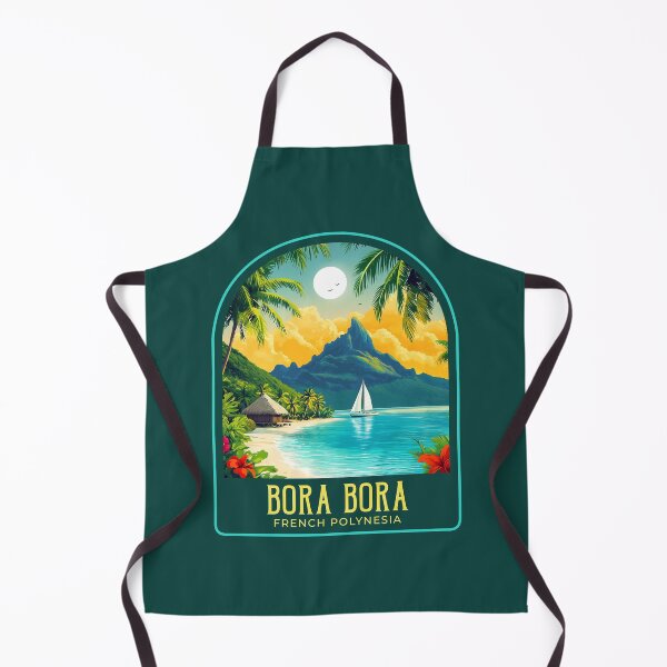 Item preview, Bora Bora Vintage Travel Illustration designed and sold by HomeLivingCo.