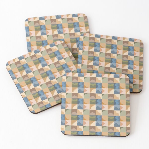Item preview, Repeating geometric pattern features alternating beige and green diagonal grid design. Repeating geometric pattern designed and sold by CreativebyTKK.
