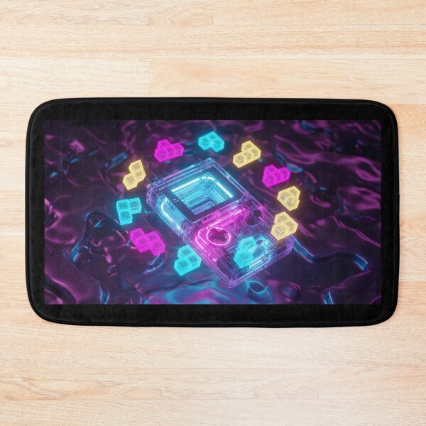 Item preview, Retro 90s Transparent Handheld Console - Neon Puzzle Blocks designed and sold by powersunlight.