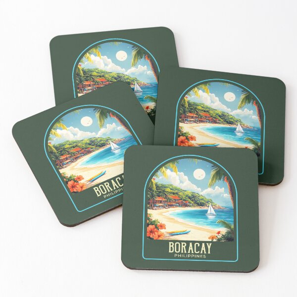 Item preview, Boracay Vintage Travel Illustration designed and sold by HomeLivingCo.