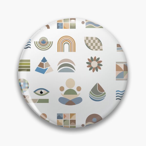 Item preview, Retro-style pattern featuring diverse geometric elements in earth tones. Comprises olive green and tan rectangles designed and sold by CreativebyTKK.