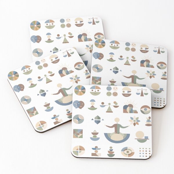 Item preview, Retro-style pattern featuring diverse geometric elements in earth tones. Retro-style design with diverse geometric elements designed and sold by CreativebyTKK.